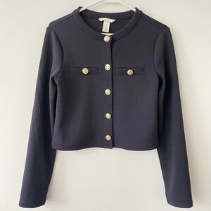 Dark blue textured cardigan